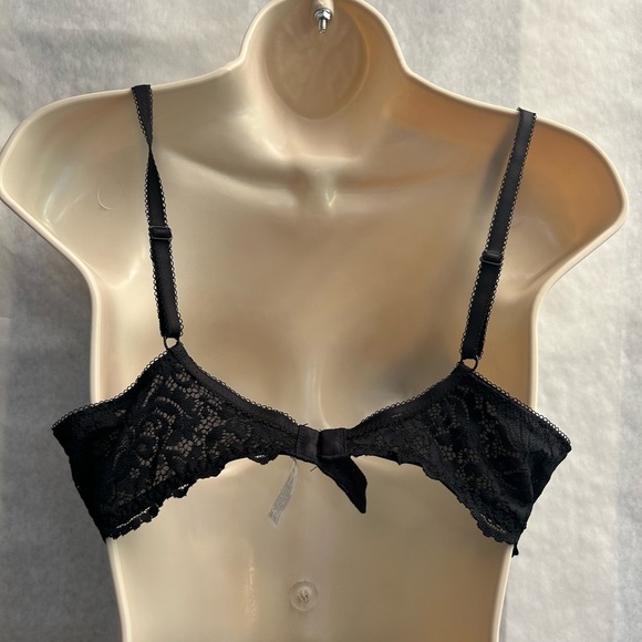 Natural Demi Black & Gray Lace Bra under wire & lightly padded NWT Sz-36B. AA7 - Picture 3 of 8